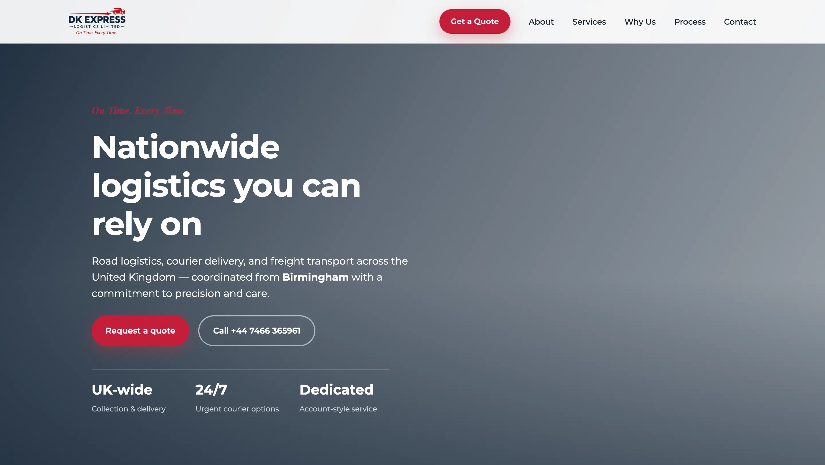 DK Express Logistics homepage
